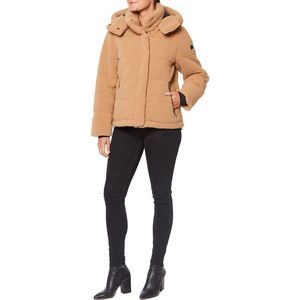 Sanctuary Women's Quilted Faux Fur Teddy Coat with Removable Hood NWT
